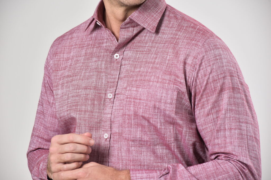 Camisa social rosa claro