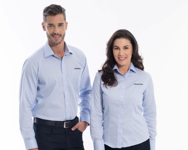 uniforme honda camisa azul clara bordado casal